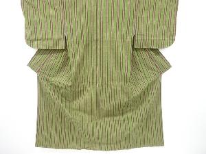 リサイクル　未使用品　縞織り出し手織り紬着物